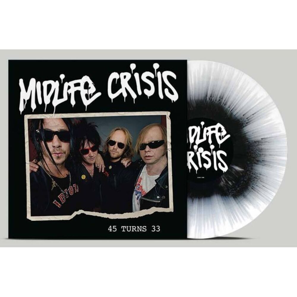 Midlife Crisis - 45 Turns 33 - Black/White Splatter  LP LP